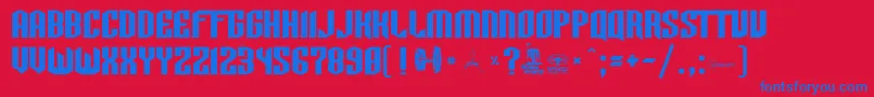 Tie Font – Blue Fonts on Red Background