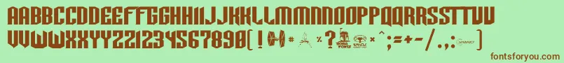 Tie Font – Brown Fonts on Green Background