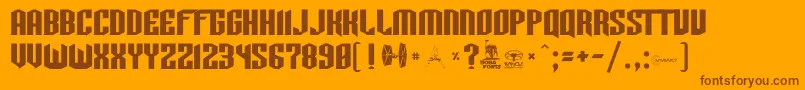 Tie Font – Brown Fonts on Orange Background