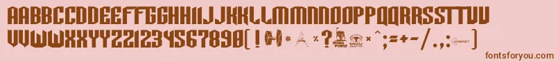 Tie Font – Brown Fonts on Pink Background