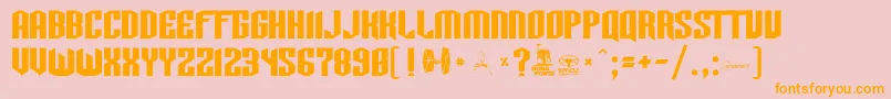 Tie Font – Orange Fonts on Pink Background