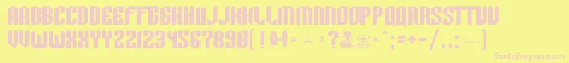 Tie Font – Pink Fonts on Yellow Background