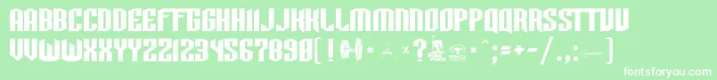 Tie Font – White Fonts on Green Background