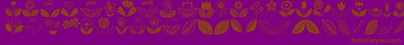 Doodledings2Retroflowers Font – Brown Fonts on Purple Background