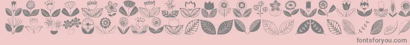 Doodledings2Retroflowers Font – Gray Fonts on Pink Background