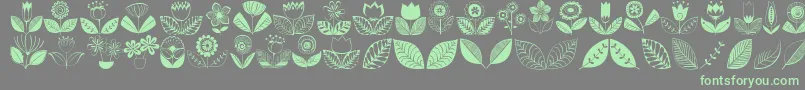 Doodledings2Retroflowers Font – Green Fonts on Gray Background