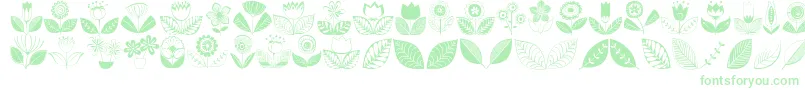 Doodledings2Retroflowers-Schriftart – Grüne Schriften auf weißem Hintergrund