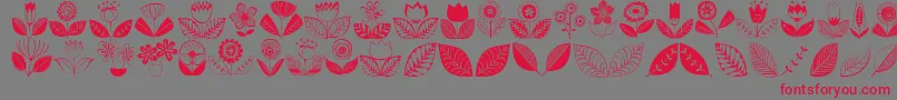 Doodledings2Retroflowers Font – Red Fonts on Gray Background