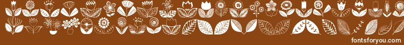 Doodledings2Retroflowers Font – White Fonts on Brown Background
