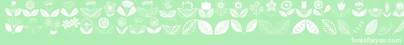 Doodledings2Retroflowers Font – White Fonts on Green Background