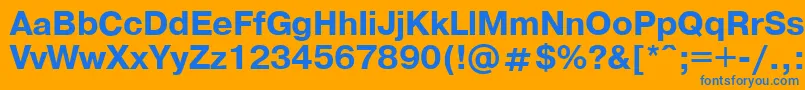 PragmaticaBold.001.001 Font – Blue Fonts on Orange Background