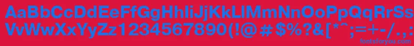 PragmaticaBold.001.001 Font – Blue Fonts on Red Background