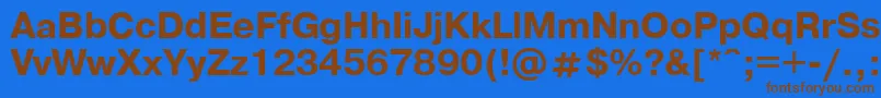 PragmaticaBold.001.001 Font – Brown Fonts on Blue Background