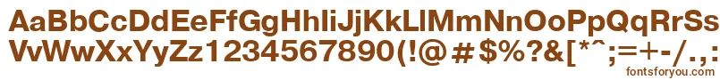 フォントPragmaticaBold.001.001 – 白い背景に茶色のフォント