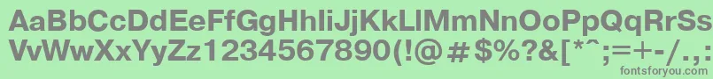 フォントPragmaticaBold.001.001 – 緑の背景に灰色の文字