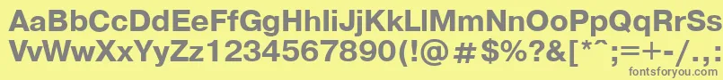 フォントPragmaticaBold.001.001 – 黄色の背景に灰色の文字