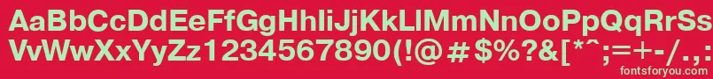 フォントPragmaticaBold.001.001 – 赤い背景に緑の文字