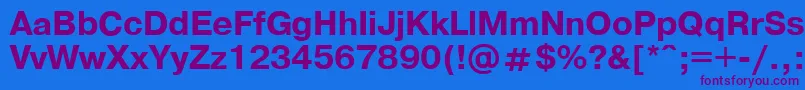 PragmaticaBold.001.001 Font – Purple Fonts on Blue Background