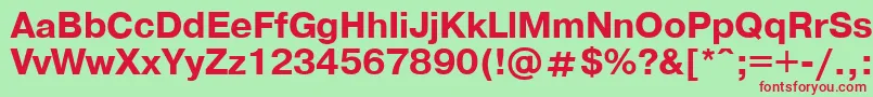 PragmaticaBold.001.001 Font – Red Fonts on Green Background