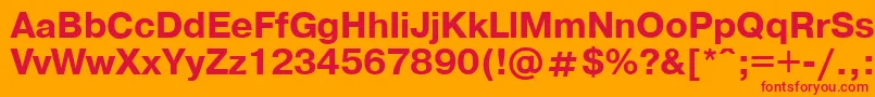 PragmaticaBold.001.001 Font – Red Fonts on Orange Background