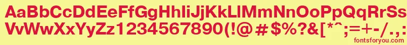 PragmaticaBold.001.001 Font – Red Fonts on Yellow Background