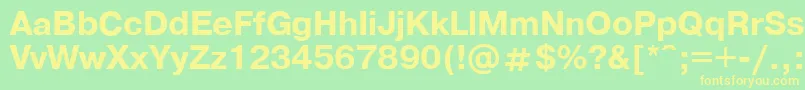 PragmaticaBold.001.001 Font – Yellow Fonts on Green Background
