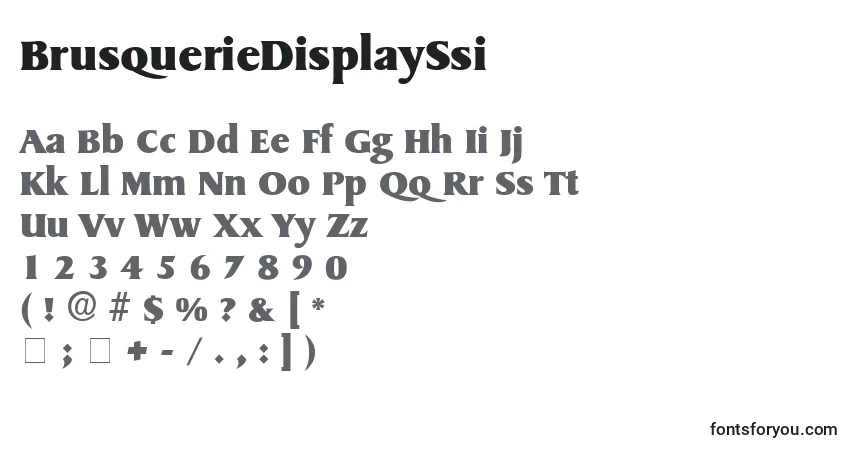 Czcionka BrusquerieDisplaySsi – alfabet, cyfry, specjalne znaki