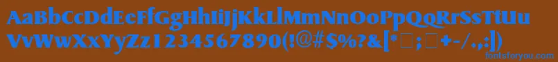 BrusquerieDisplaySsi Font – Blue Fonts on Brown Background