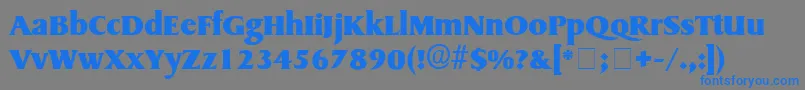 BrusquerieDisplaySsi-Schriftart – Blaue Schriften auf grauem Hintergrund