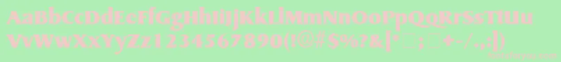 BrusquerieDisplaySsi-fontti – vaaleanpunaiset fontit vihreällä taustalla
