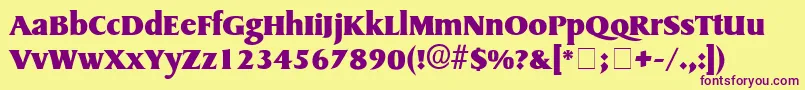 BrusquerieDisplaySsi Font – Purple Fonts on Yellow Background