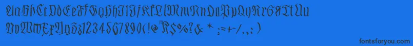 Smalledgedfrax Font – Black Fonts on Blue Background