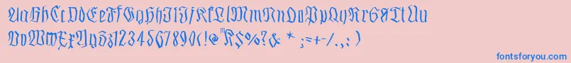 Smalledgedfrax Font – Blue Fonts on Pink Background