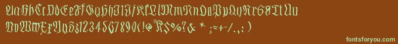 Smalledgedfrax Font – Green Fonts on Brown Background