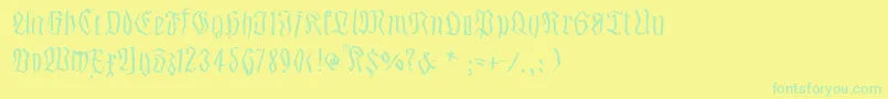 Smalledgedfrax-Schriftart – Grüne Schriften auf gelbem Hintergrund
