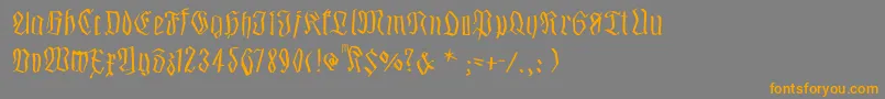 Smalledgedfrax-fontti – oranssit fontit harmaalla taustalla
