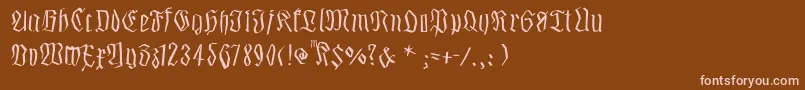 Smalledgedfrax Font – Pink Fonts on Brown Background