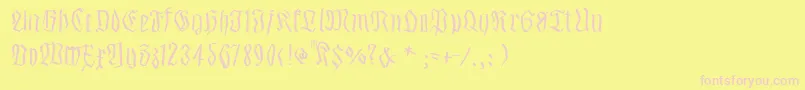 Smalledgedfrax Font – Pink Fonts on Yellow Background