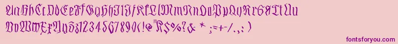 Smalledgedfrax-Schriftart – Violette Schriften auf rosa Hintergrund