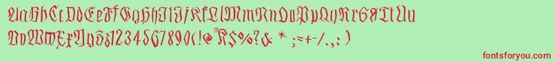 Шрифт Smalledgedfrax – красные шрифты на зелёном фоне