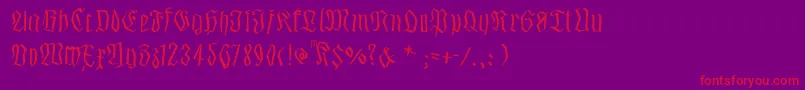Smalledgedfrax Font – Red Fonts on Purple Background