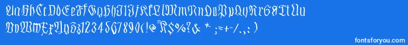 フォントSmalledgedfrax – 青い背景に白い文字