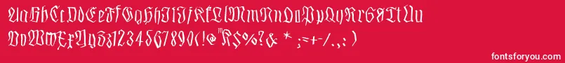 フォントSmalledgedfrax – 赤い背景に白い文字