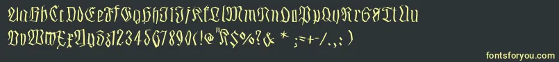 Smalledgedfrax Font – Yellow Fonts on Black Background