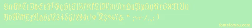 Smalledgedfrax Font – Yellow Fonts on Green Background