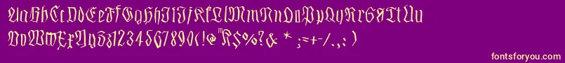 Smalledgedfrax Font – Yellow Fonts on Purple Background