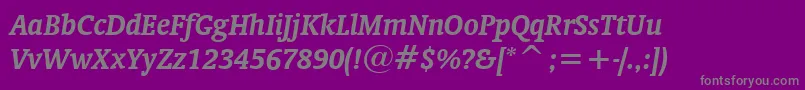 OrandaBoldItalicBt Font – Gray Fonts on Purple Background