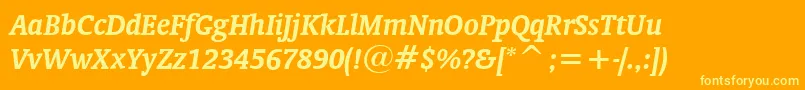 OrandaBoldItalicBt Font – Yellow Fonts on Orange Background