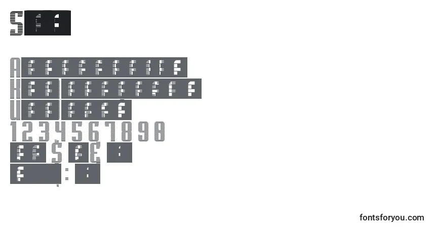 Шрифт SupergunsHorizontal – алфавит, цифры, специальные символы