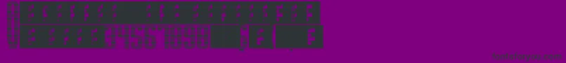 Czcionka SupergunsHorizontal – czarne czcionki na fioletowym tle